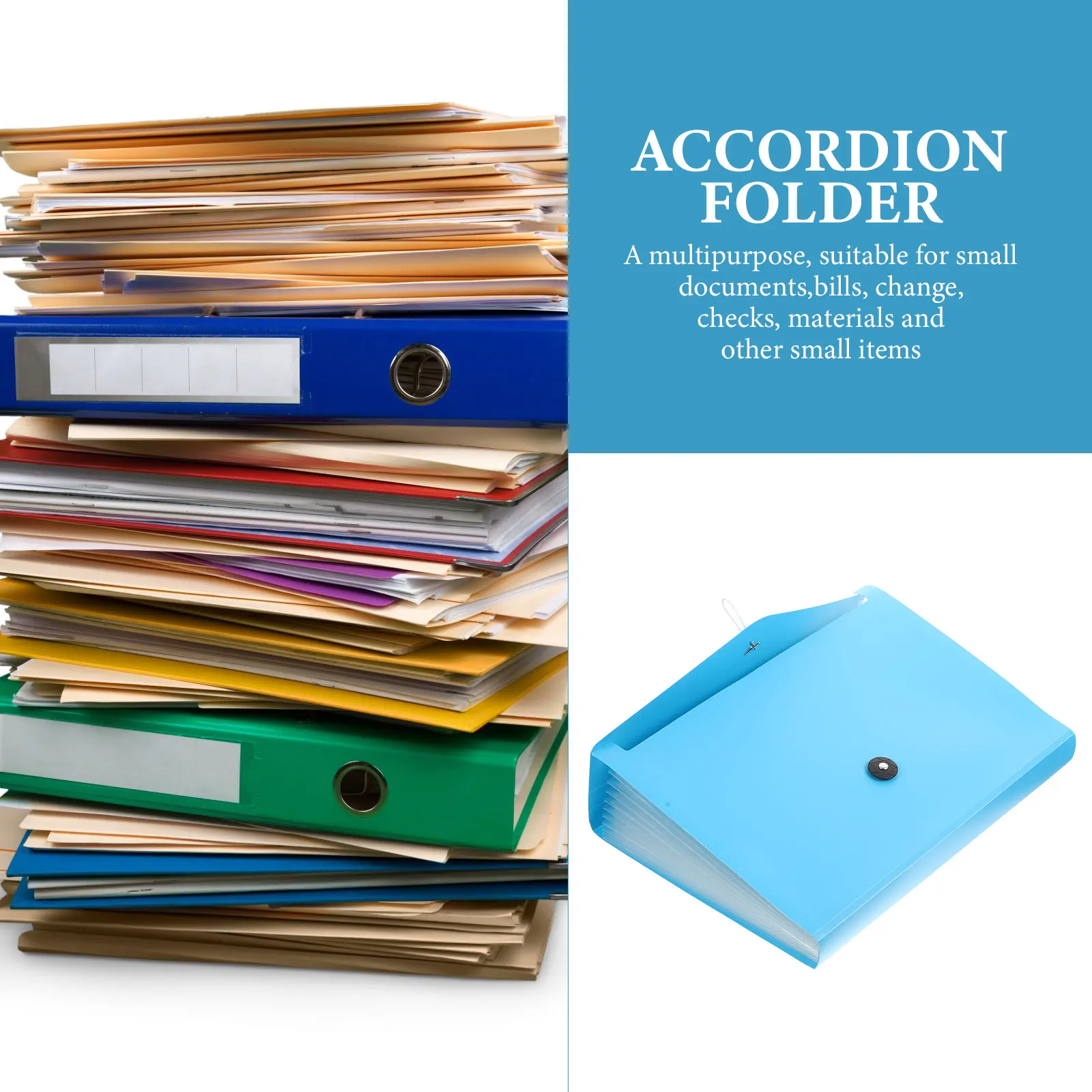 

File Folder Test Paper Clip Holder Bills Organizer According Files Pp Sky-blue Office