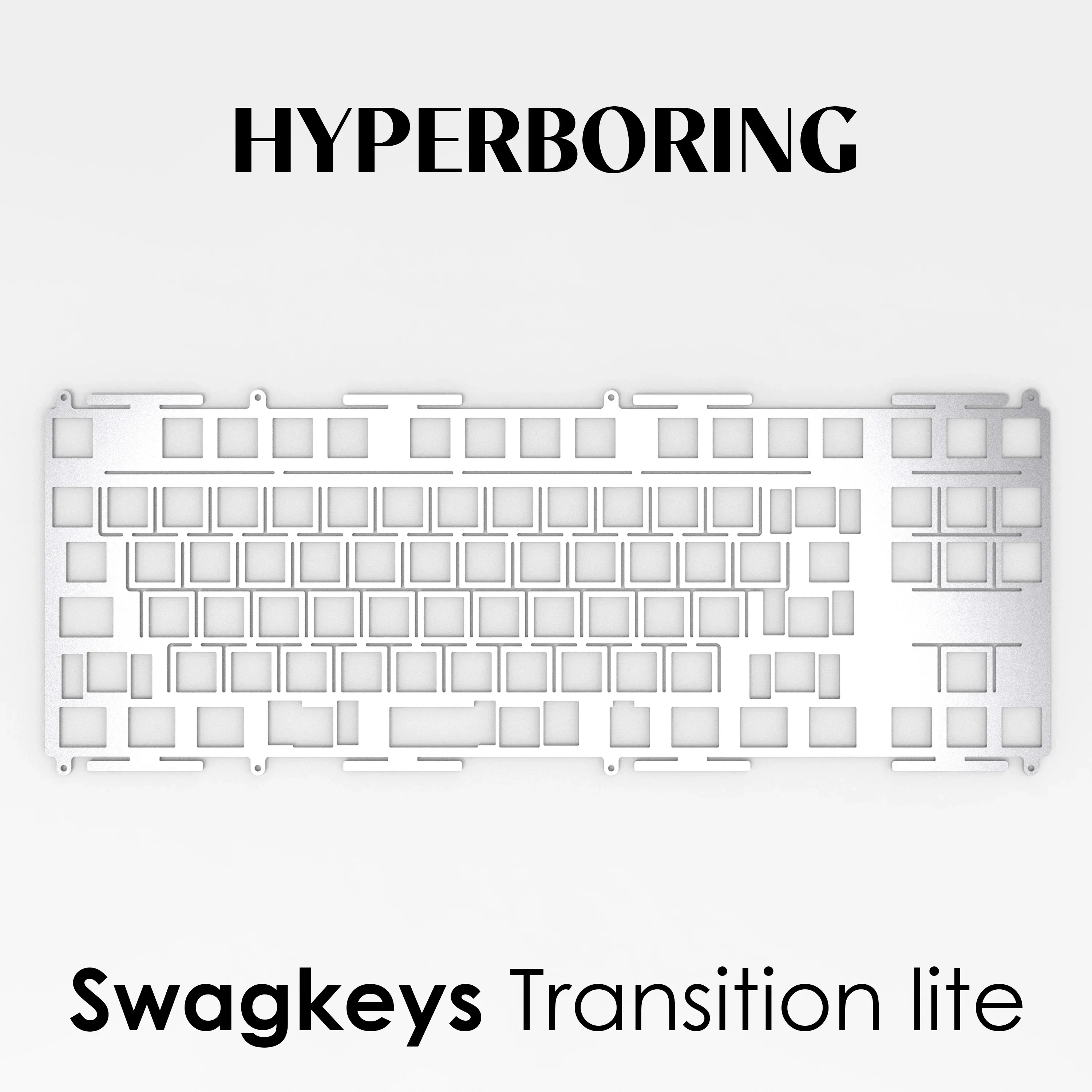 Swagkeys Transition Lite keyboard plate 6.25u 7u PP PC FR4 ( for plate-mounted and pcb-mounted stabs )