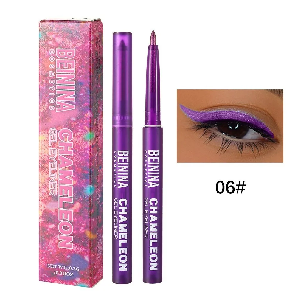 Shiny Chameleon Eyeliner Gel Pen Waterproof Long-lasting Eye Makeup Pen Easy To Apply Smudge-proof Eyeliner