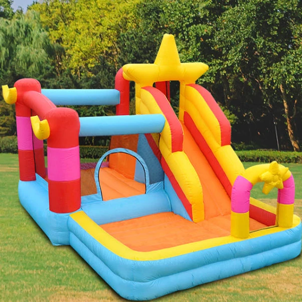 

Star-shaped Inflatable Castle Children's Play Centre Slide Compact Bouncy Castle Family Fun Park Entertainment Facility Sturdy