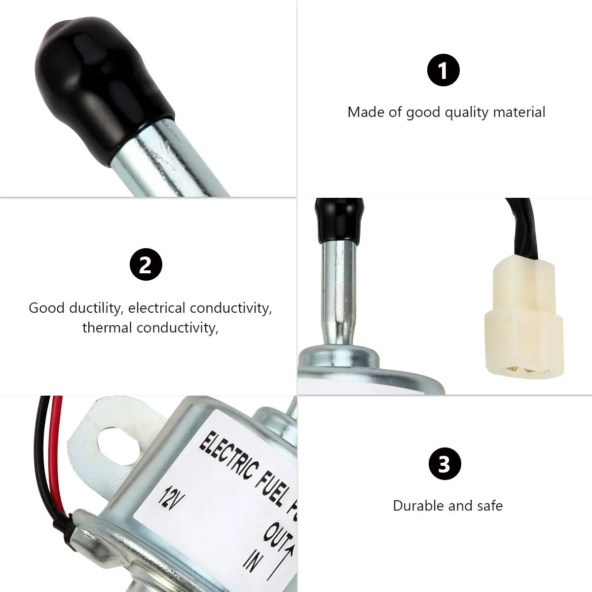 

1Pcs Car Fuel Pump 12V Aluminum Alloy Professional Replacement Fuel Delivery Petrol Pump for Stable Reliable Vehicle Performance