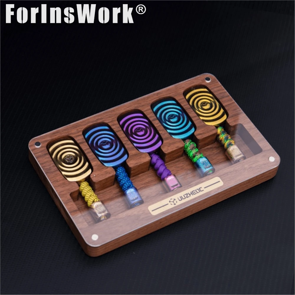 JUZHEN Caja de almacenamiento de bandeja giratoria Fidget de triple pantalla de madera maciza Estación de trabajo multifuncional