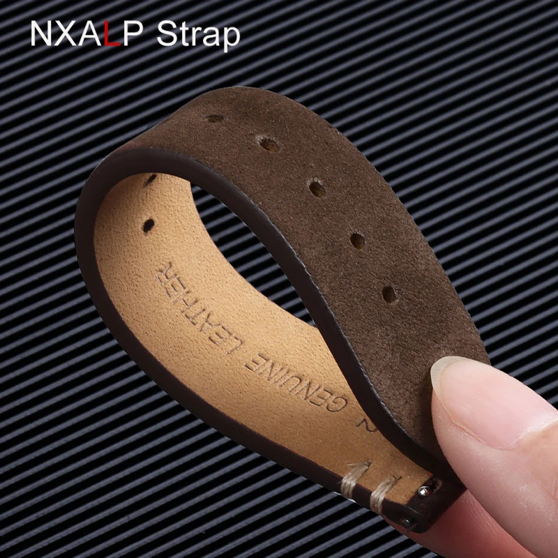 Retro Genuine Leather Strap 20mm 22mm Quick Release Cowhide Watchband Handmade Stitching Bracelet High Quality Business Band