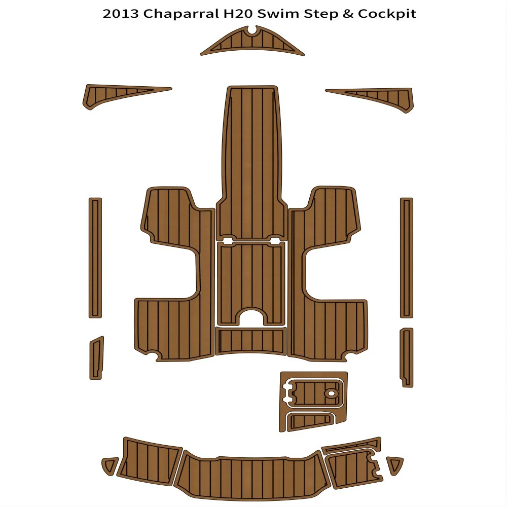 

2013 Chaparral H20 Swim Step Cockpit Boat EVA Faux Foam Teak Deck Floor Pad Backing Self Adhesive SeaDek Gatorstep Style