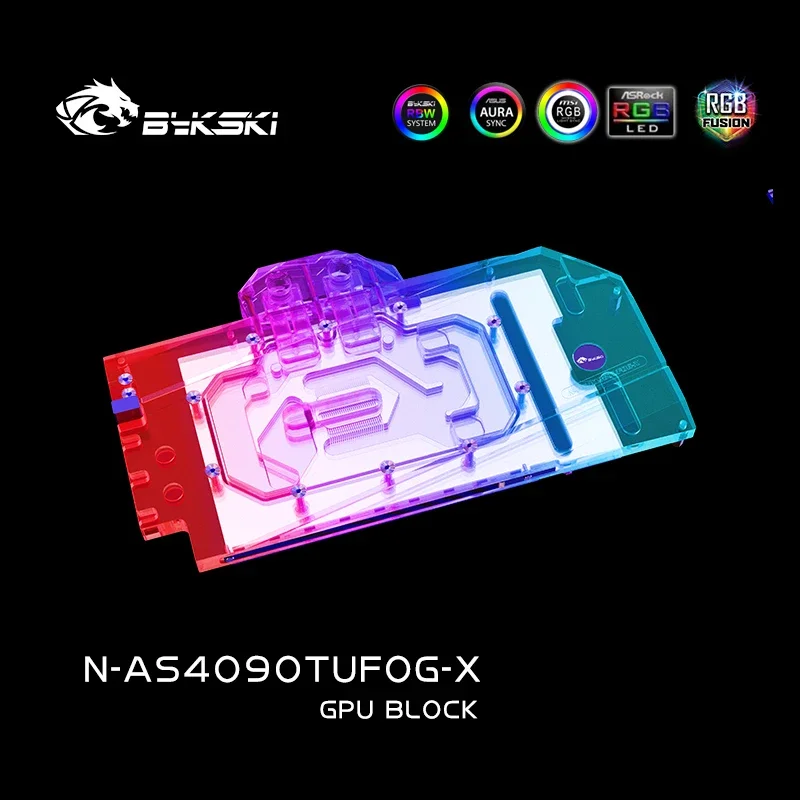 Bykski GPU Block Use for ASUS TUF Gaming GeForce RTX 4090 OG Video Card /T2 Red Copper Material/ Dense Waterways N-AS4090TUFOG-X