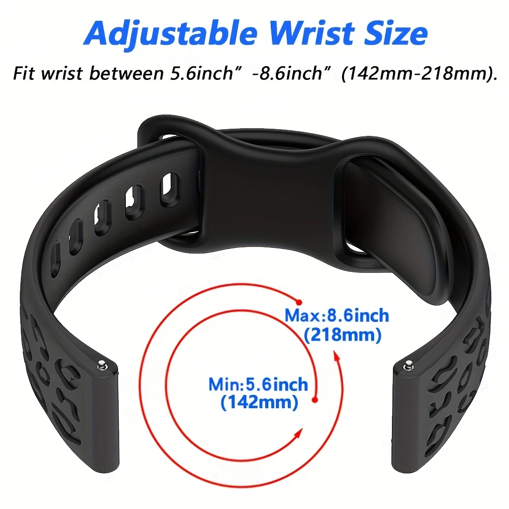 18/20/22Mm Two-Tone Leopard Print Carved Silicone Strap For Xiaomi Watch Watch S4 S3 S2 S1,Soft Silicone Replacement Watch Strap