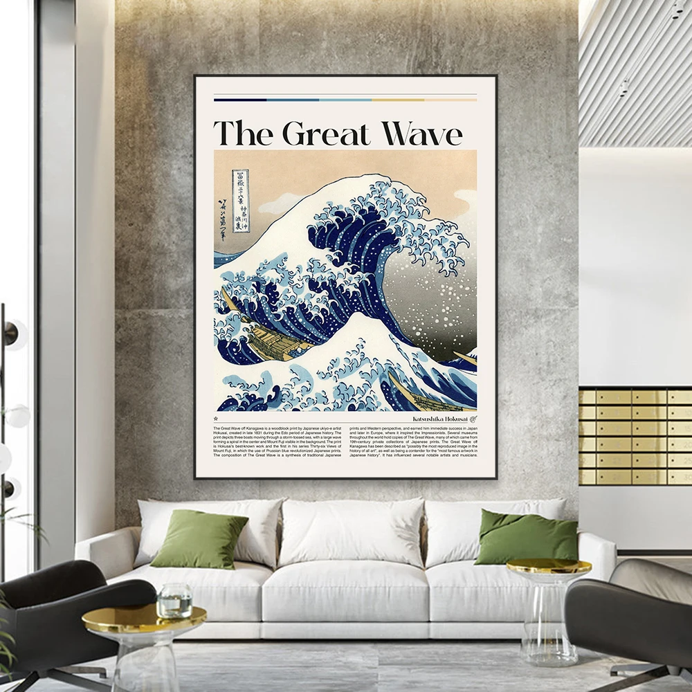 The Great Wave off Kanagawa Print Katsushika Hokusai Oil Painting Prints Poster Minimalist  Japanese Art Canvas Painting Decor