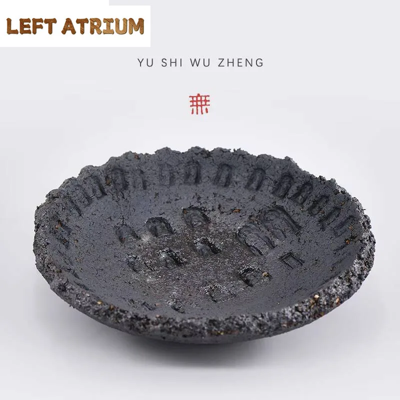 

Hand Made Rough Pottery Pot Bearing Holder Antique The Dunhuang Caves Dry Brew Table Tea Tray Fruit Plate Kung Fu Teaware Gift