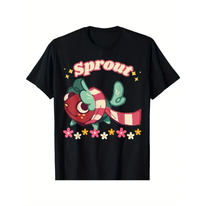 

Футболка Sprout, милая футболка с рисунком растения, кавайный стиль аниме, подарок для геймеров, повседневные летние топы, S-3XL
