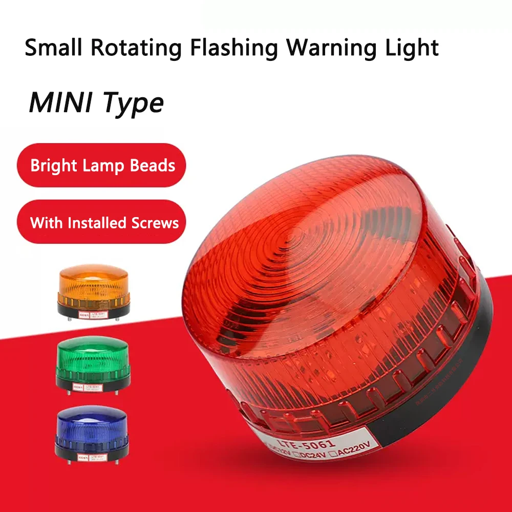 80DBS Waterproof 12V~220V Safely Security Alarm Strobe Signal Safety Warning MINI Flashing LED Light with Sound