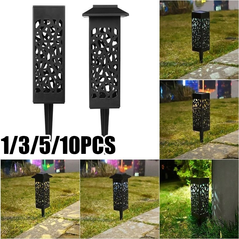 

Outdoor Waterproof Solar Lawn Lights Decorative Cutout Pattern Auto On Off Sensor LED Garden Pathways Landscape Lighting