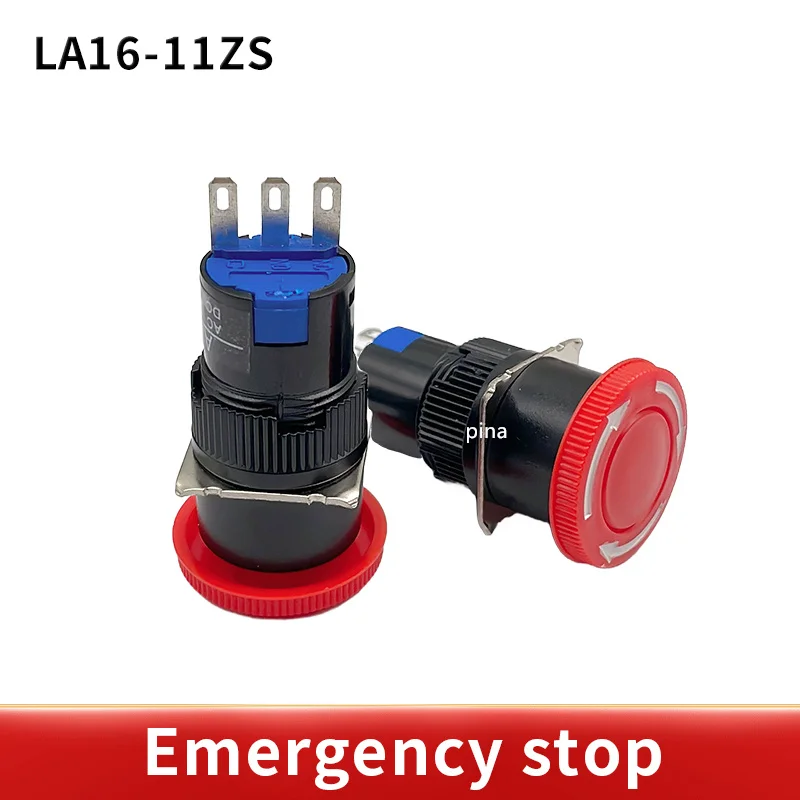1PCS Red Mushroom DC 30V 3A / AC 250V 1A Emergency Stop Push Button Switch