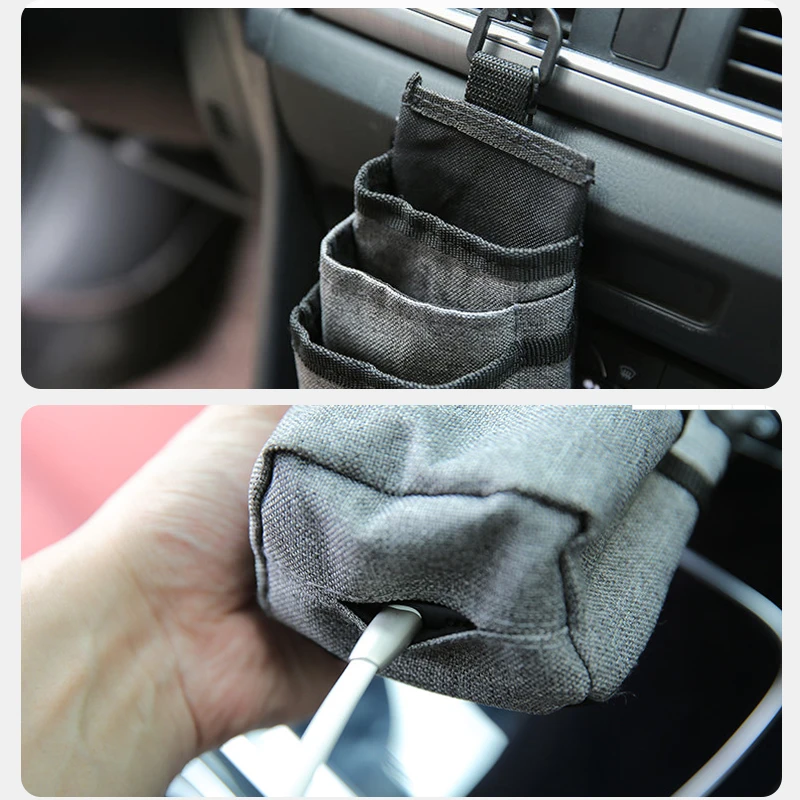 Car Air Outlet Storage Bag Organizer Box Oxford Hanging Bag Phone Holder Stowing Tidying Pocket Car Accessories Interior Decor