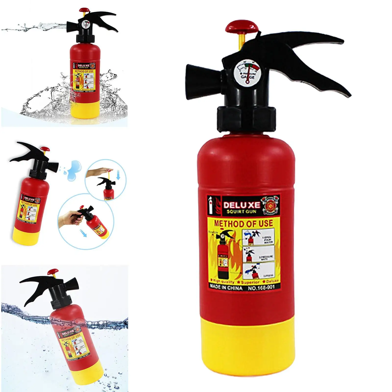 

29cm Plastic Water Squirt Gun Fire Extinguisher Style Beach Pool Toy Gift