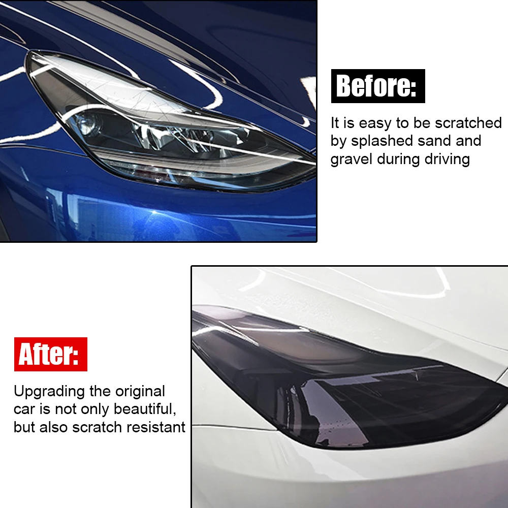 2pcs/4pcs Headlight Taillight Foglight TPU Lamp Protector Film Set Changing Films For Tesla Model 3 Modification Protective Film