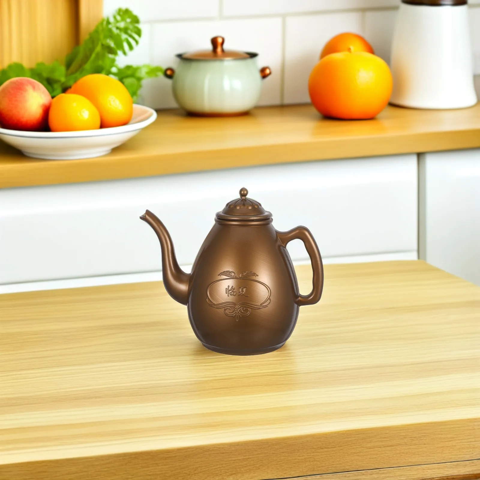 

Mini Teapot with Long Handle Reusable Plastic Anti-Scald Soup Kettle Cute Cartoon Design for Loose Leaf Tea Japanese Style
