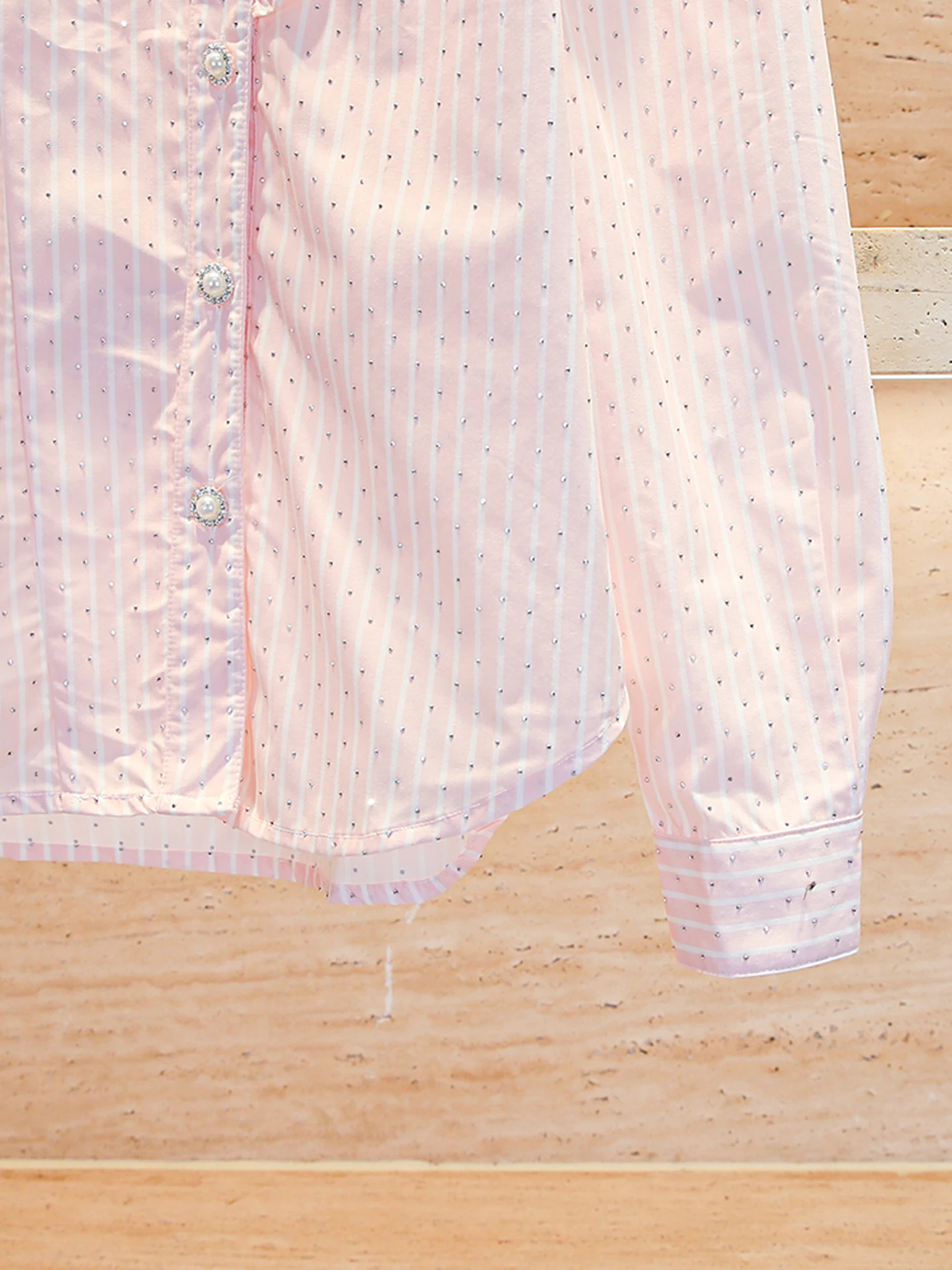 

Ele Pink Embroidered irt Women's Top Spring Autumn Design Sensation Wooden Ear Lace Chinese Sle Long Sve Button up