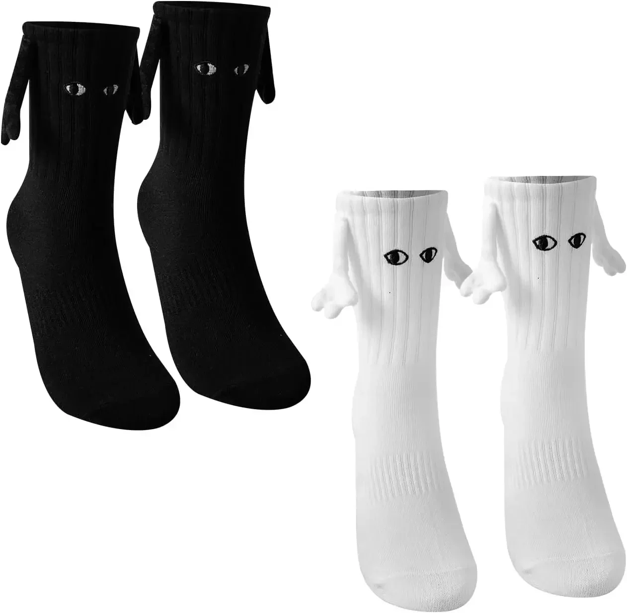 جوارب نسائية بيضاء غريبة الأطوار للزوجين للرجال والنساء جوارب فردية متعددة الاستخدامات مغناطيسية يدوية #6