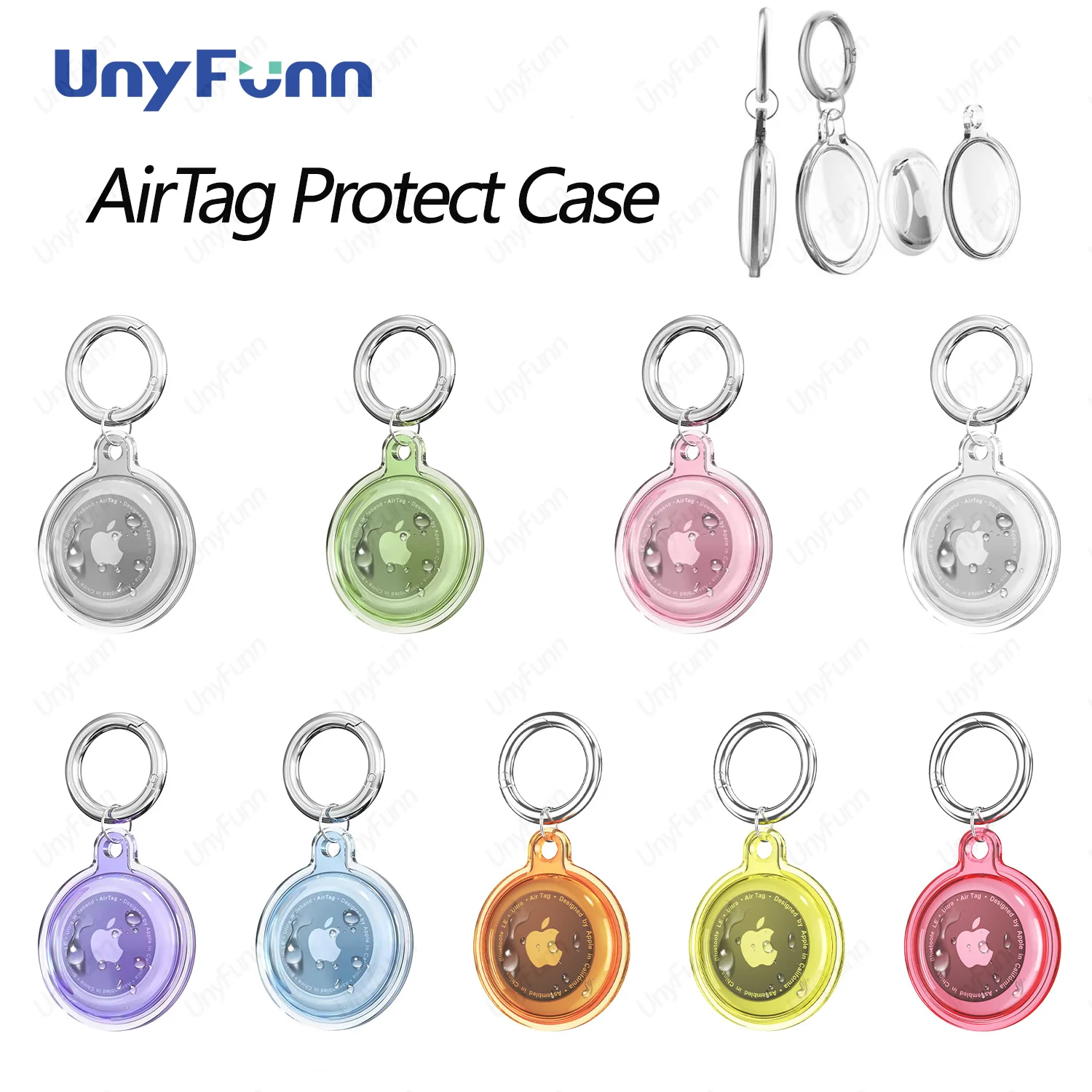 AirTag support sécurisé avec porte-clés étanche anti-rayures porte-clés pour Apple Air étiquette