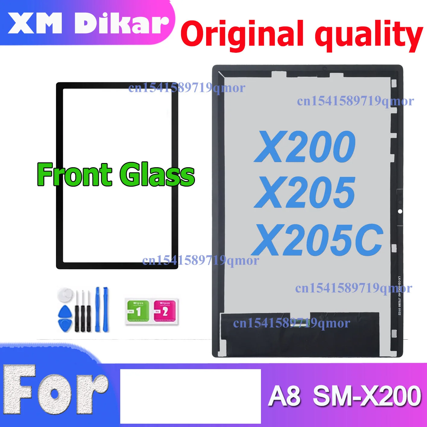 LCD-display voor Samsung Galaxy Tab A8 10.5 2021 SM-X200 SM-X205 LCD-scherm, digitizer touchscreen, vervangende montage met reparatiegereedschapsset LCD-display voor Samsung Galaxy Tab A8 10.5 2021 SM-X200 SM-X205 LCD-scherm, digitizer touchscreen, vervangende montage met reparatiegereedschapsset