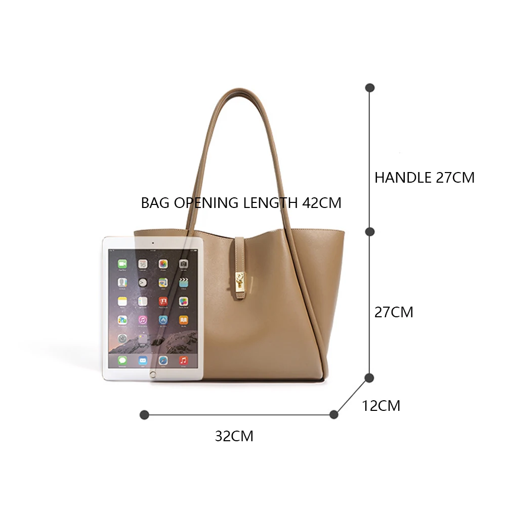 Luxury Designer Female Tote Bags Split Leather Fashion Commuting Work Tote Bags Versatile Shoulder Bags