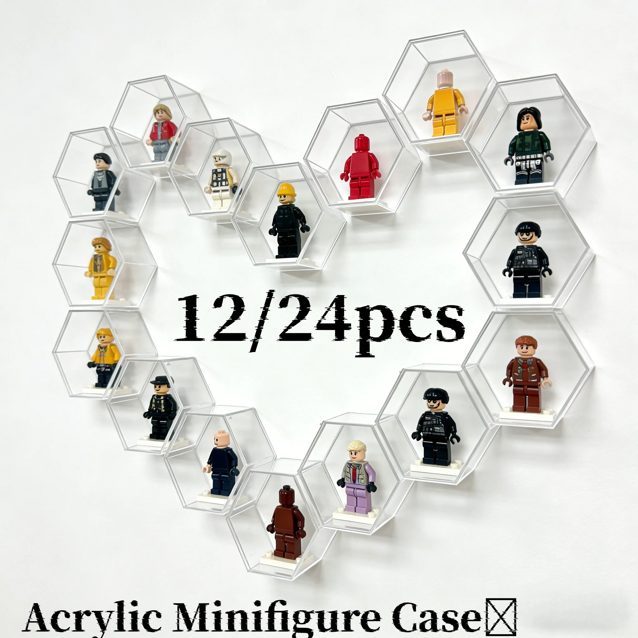 

Прозрачный акриловый демонстрационный футляр для мини-фигурок – универсальный настенный бокс для хранения коллекционных фигурок-блоков