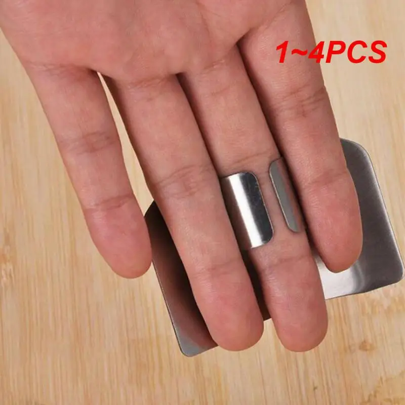 1~4PCS Finger Protector Wear Resistance Small Kitchen Anti-cutting Device Durable Practical Home Furnishing Stainless Steel