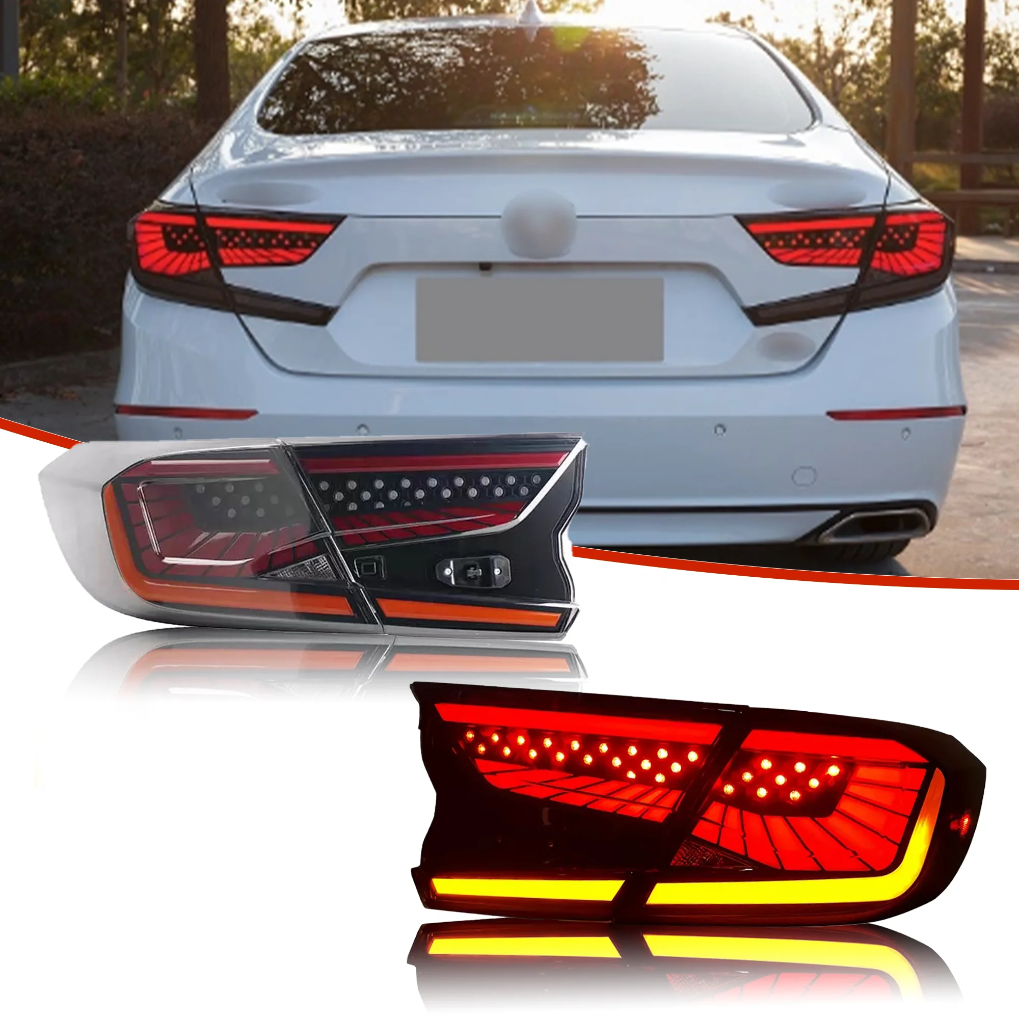 

Car LED Rear Taillights for Honda Accord 10th 2018 2019 Animation Rear Lamps LED Taillight Assembly