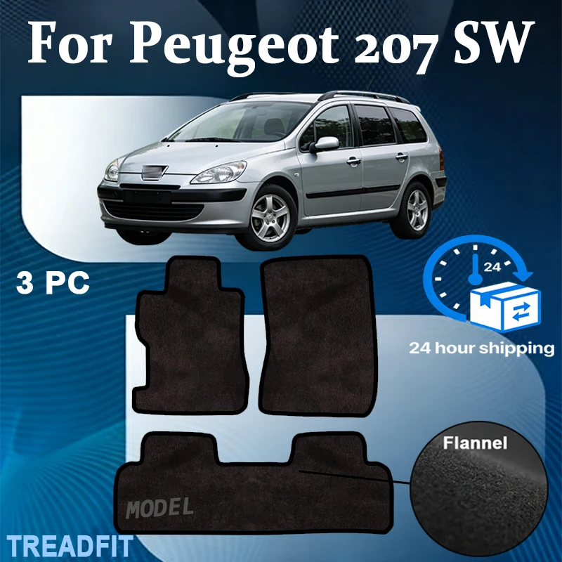 

Nylon Car velour front rugs for Peugeot 207 SW station wagon (2006 2007 2008 2009 2010-2012) -Black