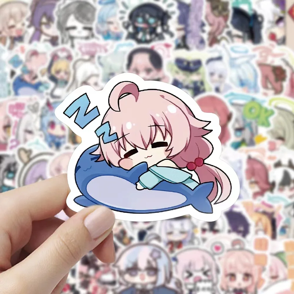 

60Pcs/set Game Blue Archive Cute Sticker Sunaookami Shiroko Takanashi Hoshino Diary Phone Shell Computer Waterproof Sticker Toy