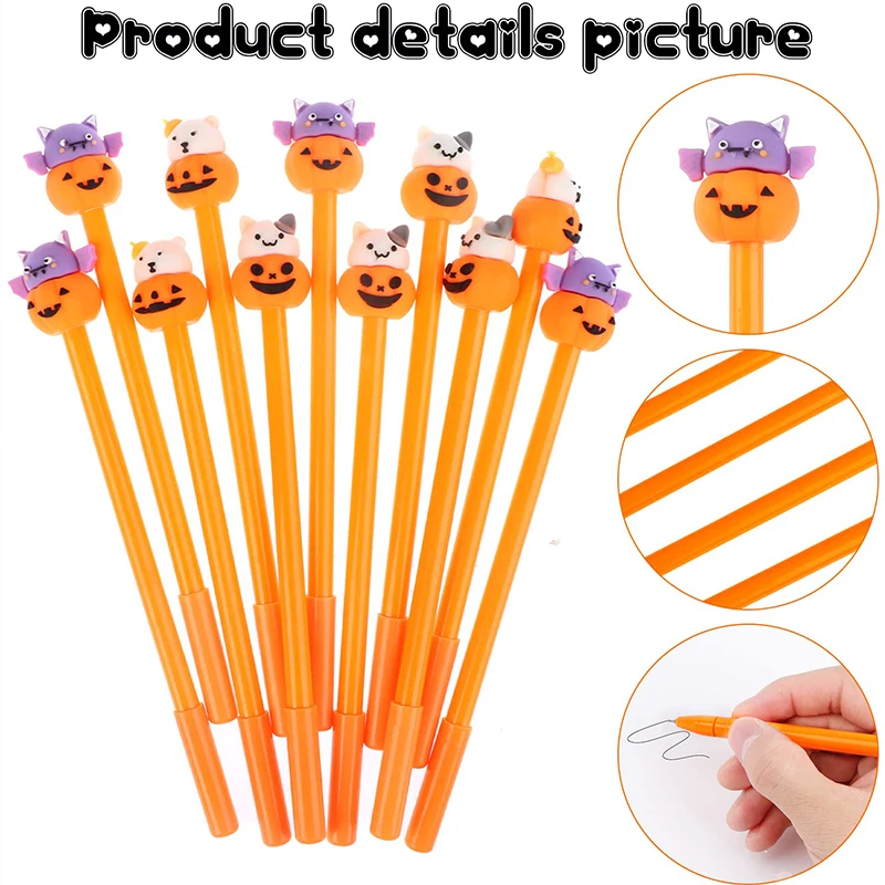 قلم حبر لطيف على رأس اليقطين ، قلم كتابة للحفلات ، برتقالي وأسود ، هلام الهالوين ، من من من من من من من