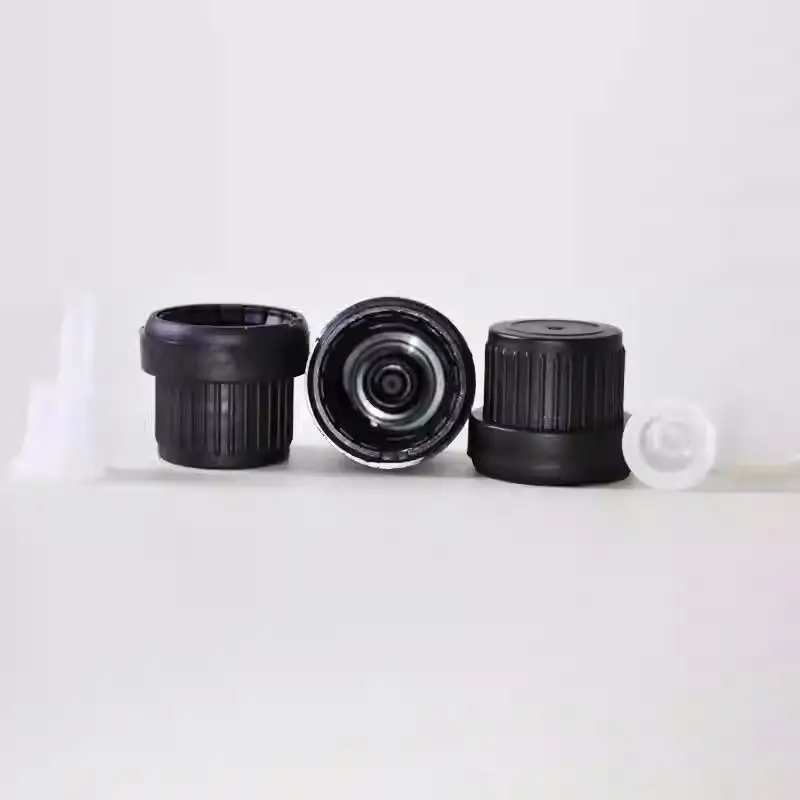 18mm Plastic Cap with Drop Plug for Essential Oil Bottle Screw Tamper Evident Cap for 5ml/10ml/15ml/20ml/30ml/50ml/100ml Bottle