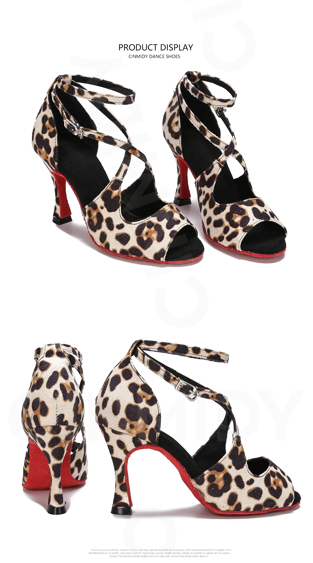 CINMIDY Leoparden-Latin-Tanzschuhe, Damen-Ballsaal-Tanzschuhe, Tango- und Salsa-Tanzschuhe, weiche Innensohle, Partyschuhe, Damensandalen. – Detail 14