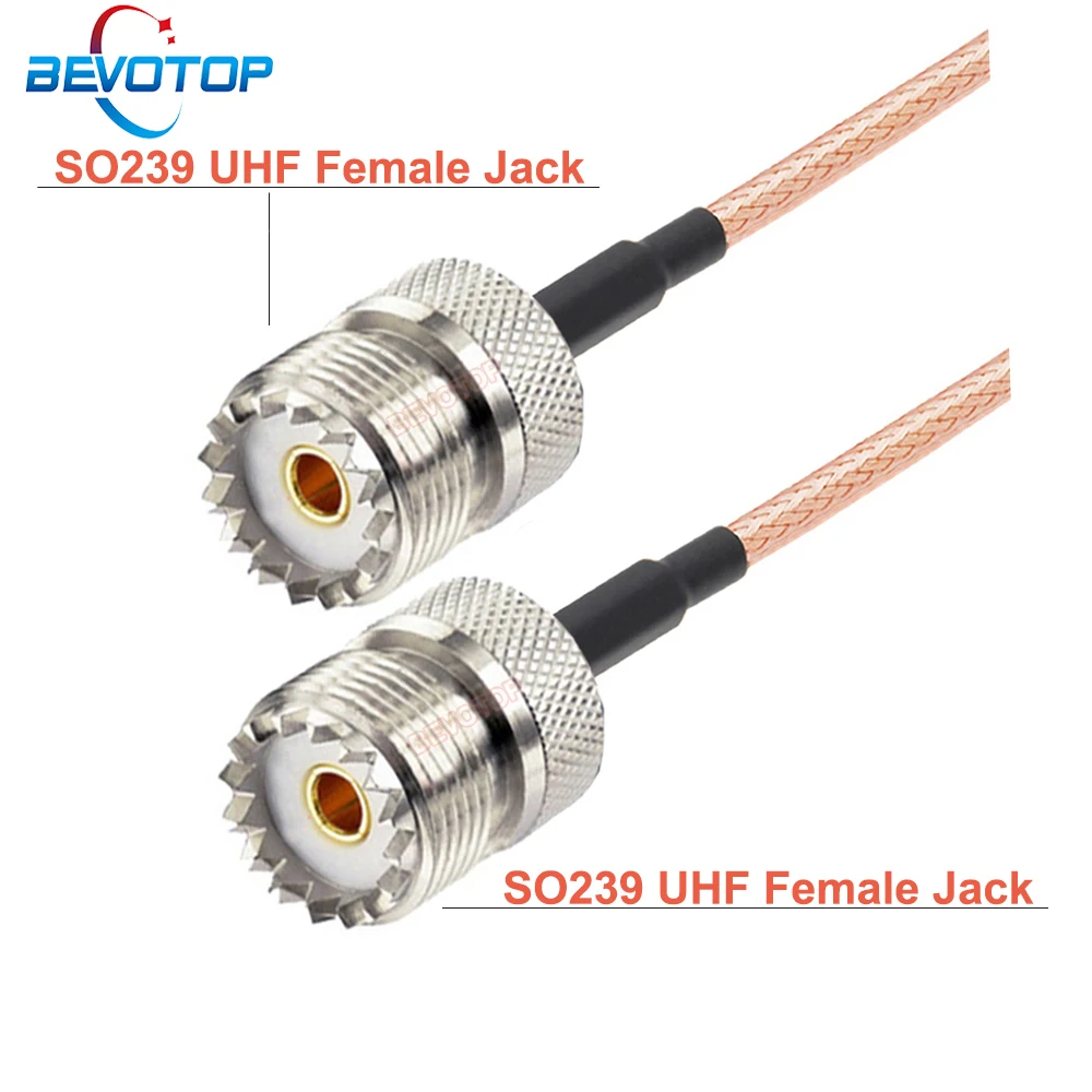 SO239 UHF Female to UHF Female Low Loss RG316 Cable Coaxial UHF Jumper for HAM&CB Radio,Antenna Analyzer,Dummy Load,SWR Meter