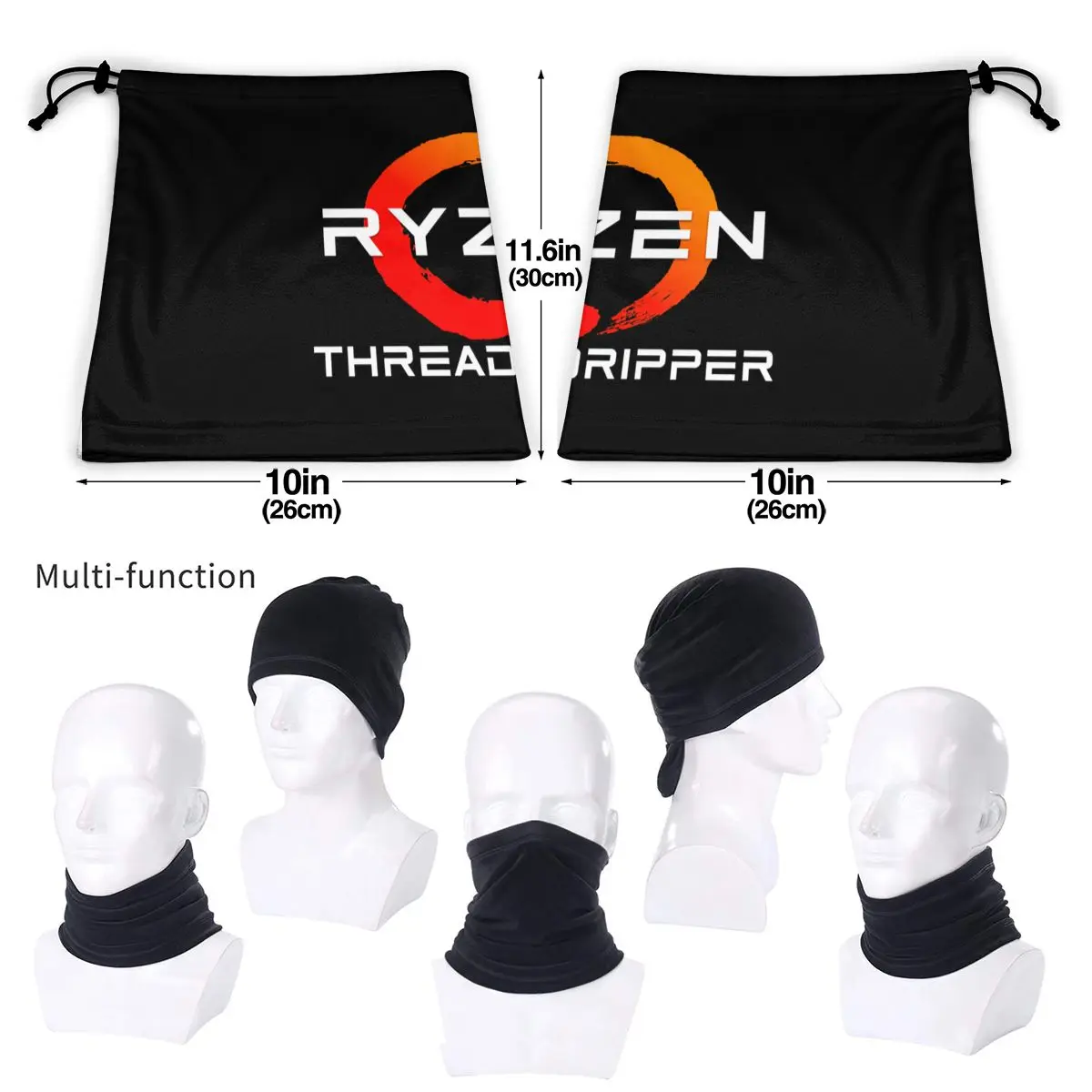 Amd Ryzen Threadripper microfibra ghetta per il collo Bandana sciarpa morbida moda alpinismo