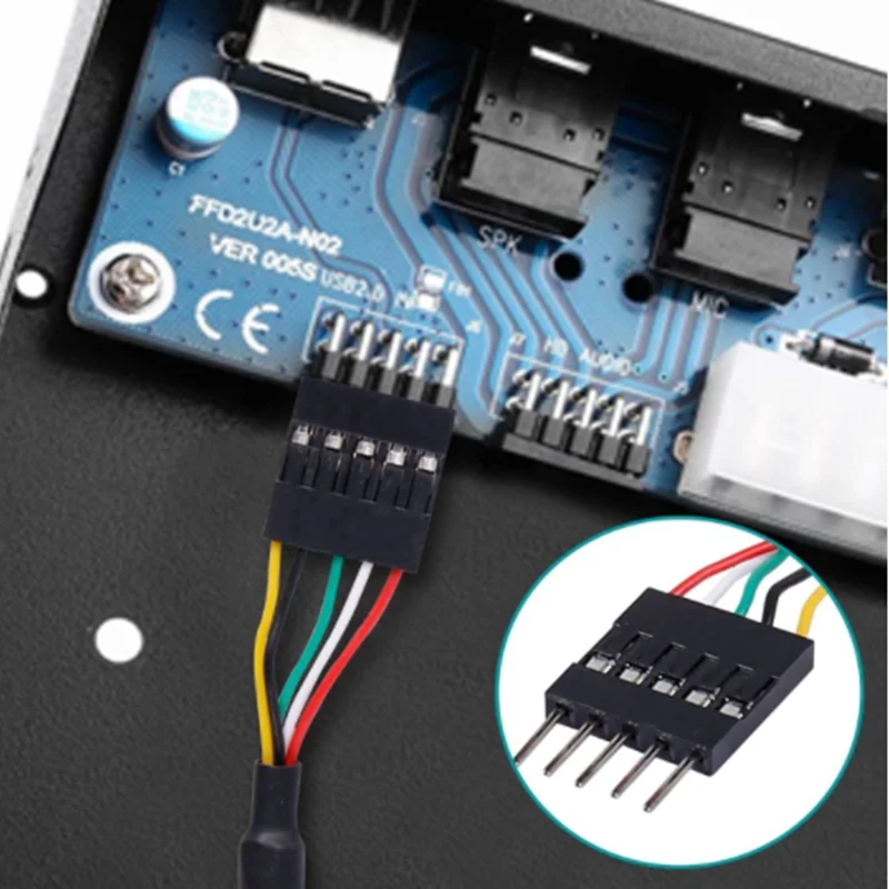 For USB Ports, Expansion Cards 5Pin USB IDC Header Extension Cable,2.54 Dupont 5-Pin Male to Female Motherboard Header Cable