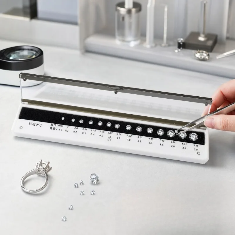 Portable Digital Diamond Gemstone Color Tester for D to M Grading with Size Weight Measure Jewelry Appraisal DIY Tool