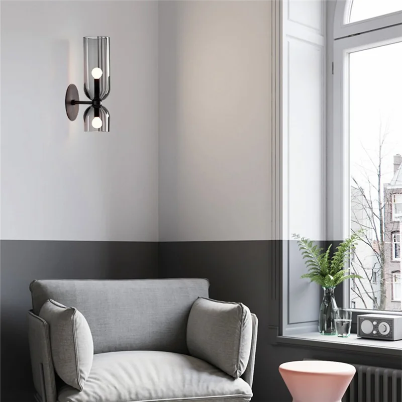 ABKO-Lampu Dinding Kaca Mewah Lampu Nordic Postmodern-Penggunaan Tangga Koridor Kamar Tidur Samping Tempat Tidur & Ruang Tamu Ruang Makan