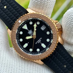 STEELDIVE 1973S V2 C3 Green Luminous Bronze Watch Mechanical NH35 20Bar Waterproof Men's Automatic Self Wind Diver Wristwatch