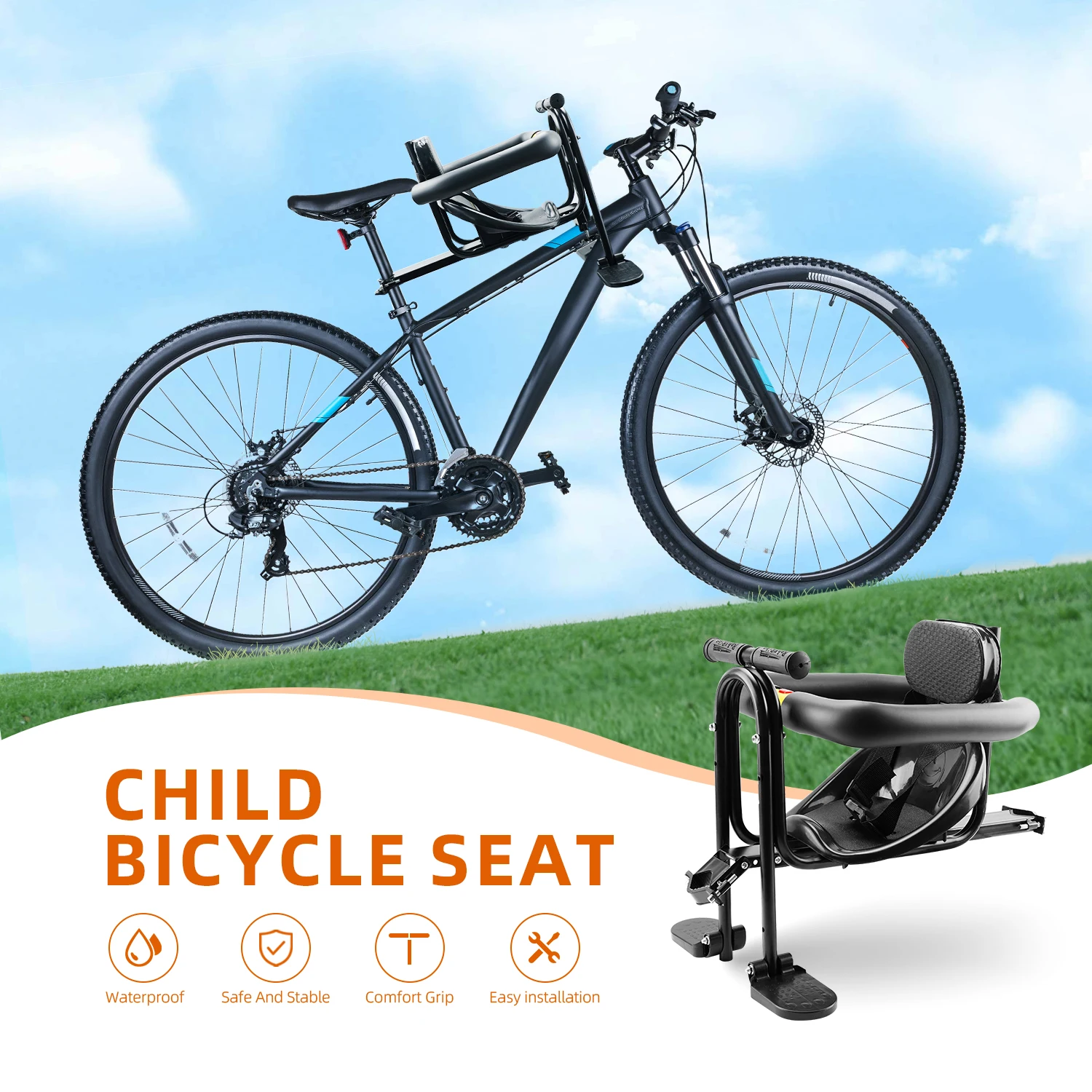 

Front Mounted Child mtb Bike Seat Universal Mountain Bike Front Seat Mat Children Baby Bicycle Safety Chair Seat Saddle Carrier