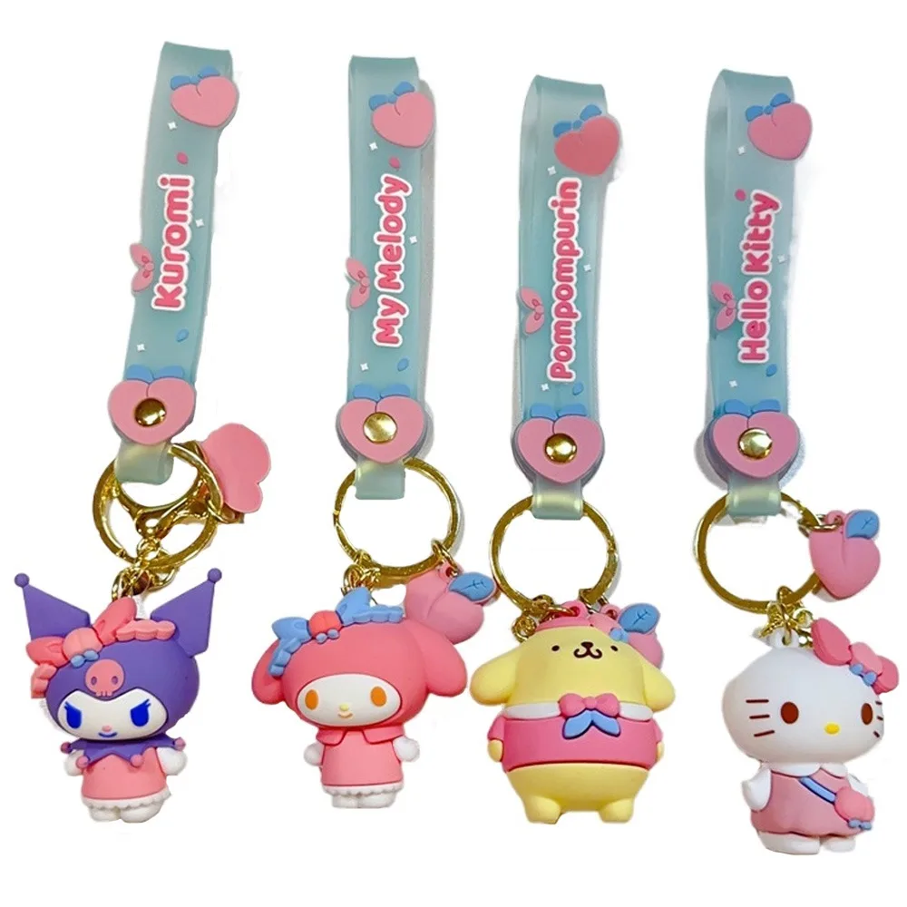 

Genuine Sanrio Kuromi Hello Kitty Keychains Backpack Pendant Keyrings Car Key Chains Decorative Accessories Kids Hobbies Gifts