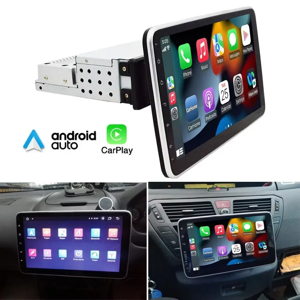 7/9/10 inch Car Radio Universal Single 1 Din 360° Rotatable Car Radio Multimedia Player GPS Navi Automotive Stereo Carplay BT 4G