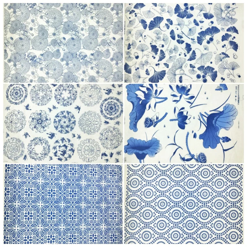 1PCS New Creative Ceramic Decals Blue and White Porcelain Ceramics Clay Transfer Paper DIY Pottery Handicrafts Coloring Tool