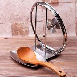 Stainless Steel Pan Pot Cover Lid Rack Stand Spoon Holder Stove Organizer Storage Soup Spoon Rests Kitchen Tools Bracket