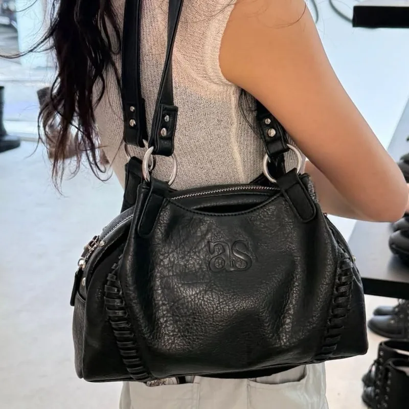 Wandering foreskin-style motorcycle bag women's cross-border niche large capacity tote bag shoulder bag underarm handbag