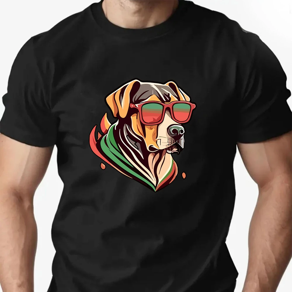 

Men T-Shirt Colorful Puppy Pattern Print Casual Breathable Oversized Summer Round Neck Hip Hop Style Premium Quality Graphic Tee