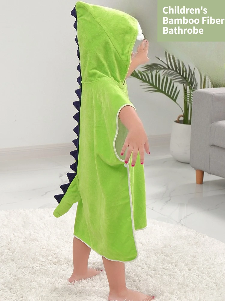 Super Absorbent Quick Dry Towel Coral Fleece Hooded for Children Cartoon Cape Baby Bathroom After Swim Wrap