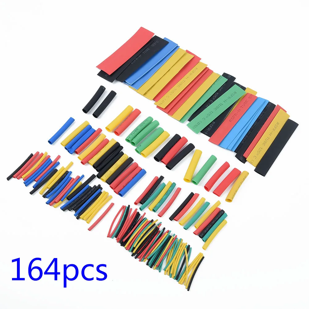 Tools Heat Shrink Tubing 164pcs Cord Flame retardant Household Insulation PE Shrinkable Wrap Convenient  Tools