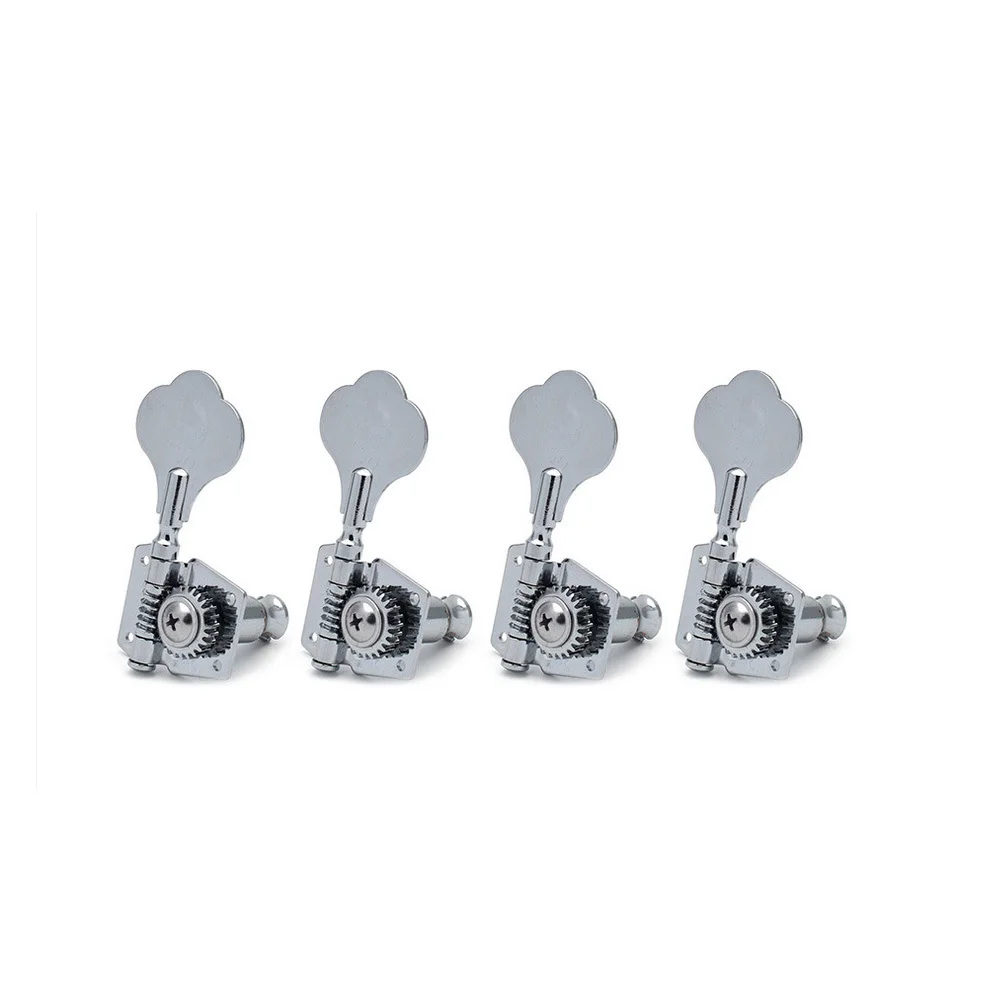 

Bass Tuning Pegs Durable Zinc Alloy Electric Bass Machine Heads Right Side Tuners Elephant Ear Button Silver Replacement