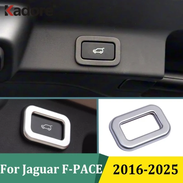 ل جاكوار F-PACE 2016 2017 2018 2019 2020-2025 سيارة الخلفي الجذع مربع خلفي التبديل إطار الكسوة ملصق غطاء الملحقات الداخلية #1